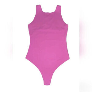 Smoothez by Aerie Hot Pink Barbie Core Racerback Thong Bodysuit, M